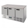 TABLE RÉFRIGÉRÉE POSITIVE PLAN DE TRAVAIL EN MARBRE POLAR SÉRIE G 3 PORTES 368L CL109
