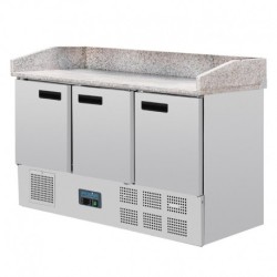COMPTOIR DE PRÉPARATION À PIZZA RÉFRIGÉRÉ 3 PORTES POLAR SÉRIE G 368L CN402