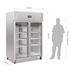 VITRINE RÉFRIGÉRÉE POSITIVE DEUX PORTES GN 2/1 POLAR SÉRIE G CW198