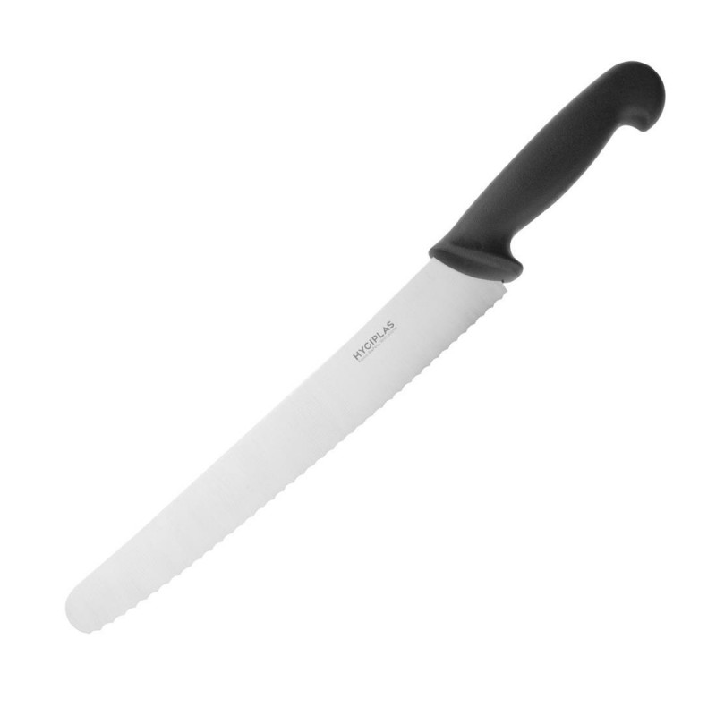 Couteau à pâtisserie denté Hygiplas noir 250mm CF895 Hygiplas Couteau à pâtisserie denté Hygiplas noir 250mm CF895 Hygiplas
