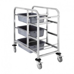 CHARIOT DE CANTINE EN ACIER INOXYDABLE VOGUE DK738