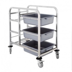 CHARIOT DE CANTINE EN ACIER INOXYDABLE VOGUE DK738