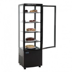 Vitrine réfrigérée avec portes incurvées Polar Série C noire 235L DP289