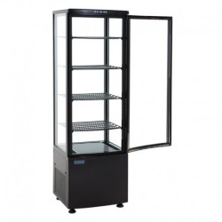 Vitrine réfrigérée avec portes incurvées Polar Série C noire 235L DP289