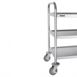 CHARIOT DE DÉBARRASSAGE INOX 3 NIVEAUX PETITE TAILLE VOGUE F993