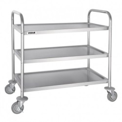 CHARIOT DE DÉBARRASSAGE EN ACIER INOXYDABLE VOGUE 3 NIVEAUX F994