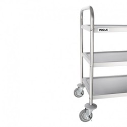 CHARIOT DE DÉBARRASSAGE EN ACIER INOXYDABLE VOGUE 3 NIVEAUX F994
