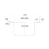 700x700x850/920 mm FB007070 Distform évier avec bâti bac et égouttoir acier inoxydable