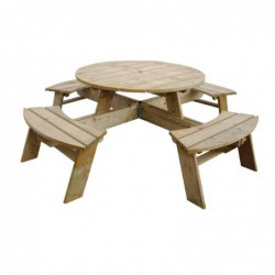 Table de pique-nique en bois ronde Rowlinson 2000mm CG097 Rowlinson