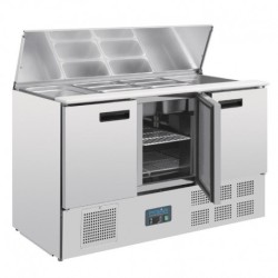 COMPTOIR DE PRÉPARATION RÉFRIGÉRÉ PIZZAS SALADES 254L POLAR SÉRIE G