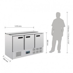 COMPTOIR DE PRÉPARATION RÉFRIGÉRÉ PIZZAS SALADES 254L POLAR SÉRIE G