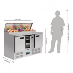 COMPTOIR DE PRÉPARATION RÉFRIGÉRÉ PIZZAS ET SALADES POLAR SÉRIE G 390L G605