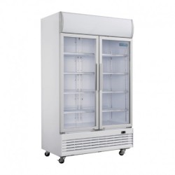 950L -  POLAR GE580 - ARMOIRE RÉFRIGÉRÉE 2 PORTES VITRÉES AVEC CAISSON LUMINEUX SÉRIE G