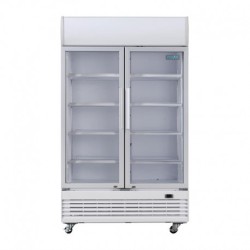 950L -  POLAR GE580 - ARMOIRE RÉFRIGÉRÉE 2 PORTES VITRÉES AVEC CAISSON LUMINEUX SÉRIE G