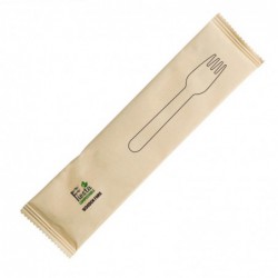 Fourchettes en bois emballées individuellement Fiesta Compostable (lot de 500) CH083 Fiesta Compostable