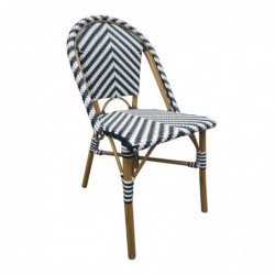 Chaises style parisien en rotin Bolero noires (lot de 2) CH111 Bolero