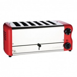 Grille-pain 6 fentes avec grille sandwich et résistance supplémentaire Rowlett Esprit rouge CH188 Rowlett
