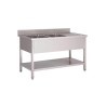 Plonge inox avec étagère basse Gastro M 2 bacs à gauche 160 x 70 x 85 cm GN203 Gastro M