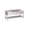 Plonge inox avec étagère basse Gastro M 2 bacs au centre 200 x 70 x 85 cm GN204 Gastro M