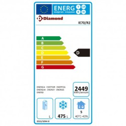 Armoire de congélation ventilée 700 Lit. 1 porte GN 2/1 sur roues Diamond IE70/R2
