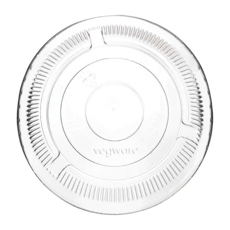 Couvercles plats PLA sans trou compostables pour gobelets boissons froides Vegware série 96 (lot de 1000) CH384 Vegware Couvercles plats PLA sans trou compostables pour gobelets boissons froides Vegware série 96 (lot de 1000) CH384 Vegware