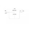 1000x700 mm L1074520 Distform Évier sur plan de travail avec 2 bacs 400x500x250 mm acier inoxydable
