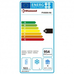 Armoire frigorifique GN 2/1 ventilée 600 litres acier inox Diamond PV600X-R6