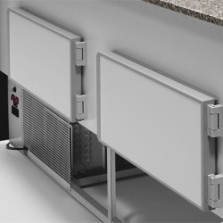 Comptoirs vitrine réfrigérés à vitre droite 90° avec réserve noir DIAMOND RO20/B5-R2