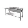 Evier en acier inoxydable Vogue double gauche 1800mm U909