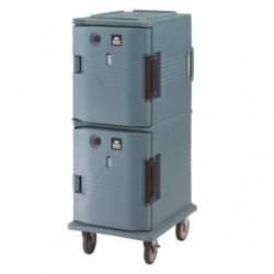 Chariot isotherme avec portes chauffantes Cambro Ultra Camcart UPCH800 bleu ardoise CJ632 Cambro