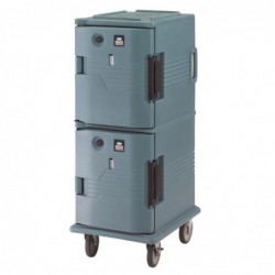 Chariot isotherme avec portes chauffantes Cambro Ultra Camcart UPCH800 bleu ardoise CJ637 Cambro