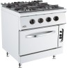 BASE 700 CUISINIERE A GAZ 4 BRULEURS AVEC FOUR À GAZ 7178.0415 COMBISTEEL
