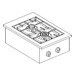 CUISINIÈRE À GAZ 2 BRULEURS 7KW 7266.0010 COMBISTEEL