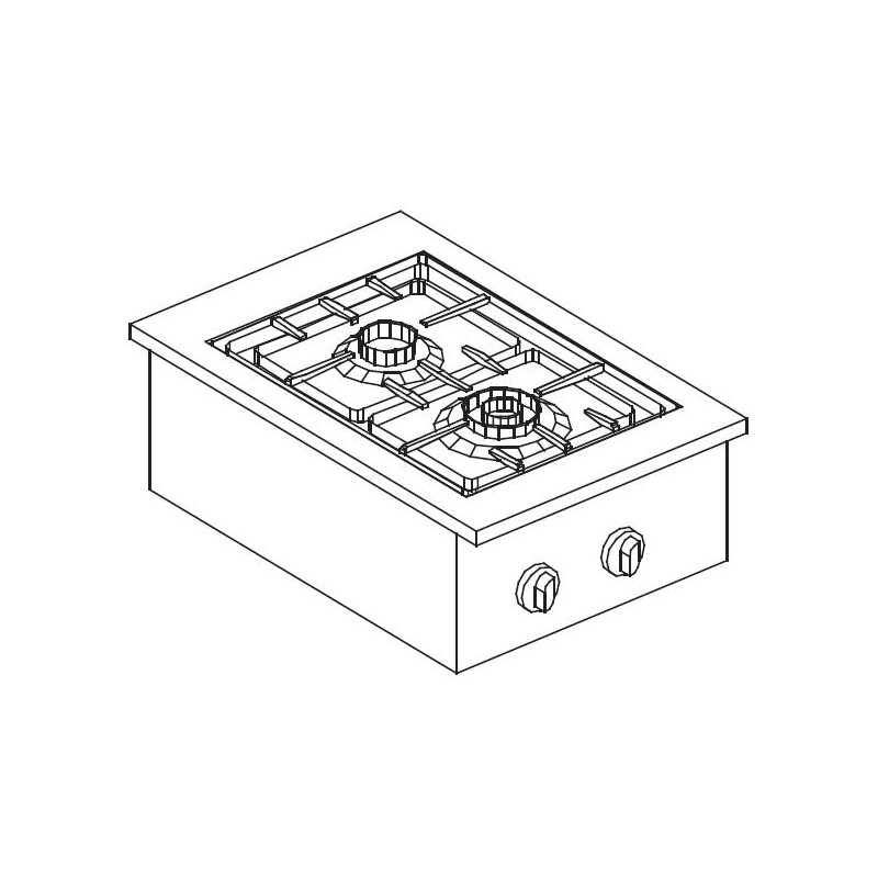 CUISINIÈRE À GAZ 2 BRULEURS 7KW 7266.0010 COMBISTEEL CUISINIÈRE À GAZ 2 BRULEURS 7KW 7266.0010 COMBISTEEL