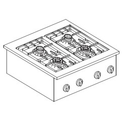 CUISINIÈRE À GAZ 4 BRULEURS 14KW 7266.0020 COMBISTEEL