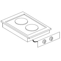 CUISINIÈRE ÉL. 2 PLAQUES 7266.0025 COMBISTEEL