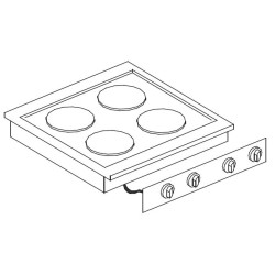 CUISINIÈRE ÉL. 4 PLAQUES 7266.0030 COMBISTEEL