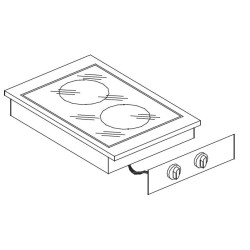 CUISINIÈRE EN CÉRAMIQUE 2 ZONES 7266.0035 COMBISTEEL