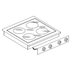 CUISINIÈRE EN CÉRAMIQUE 4 ZONES 7266.0040 COMBISTEEL