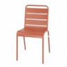Chaises à lattes en acier Bolero terracotta (lot de 4) CK063 Bolero