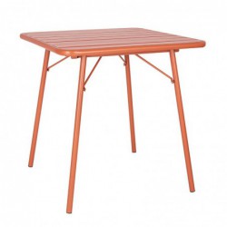Table carrée à lattes en acier Bolero terracotta CK064 Bolero