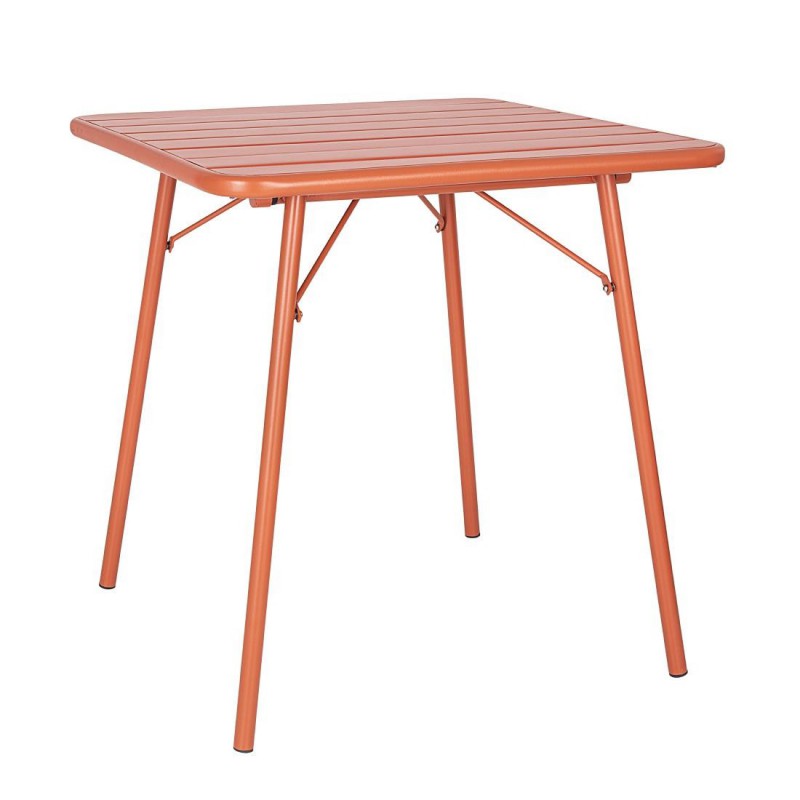 Table carrée à lattes en acier Bolero terracotta CK064 Bolero Table carrée à lattes en acier Bolero terracotta CK064 Bolero