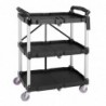Petit chariot pliant en polypropylène Vogue 3 niveaux noir CK113 Vogue