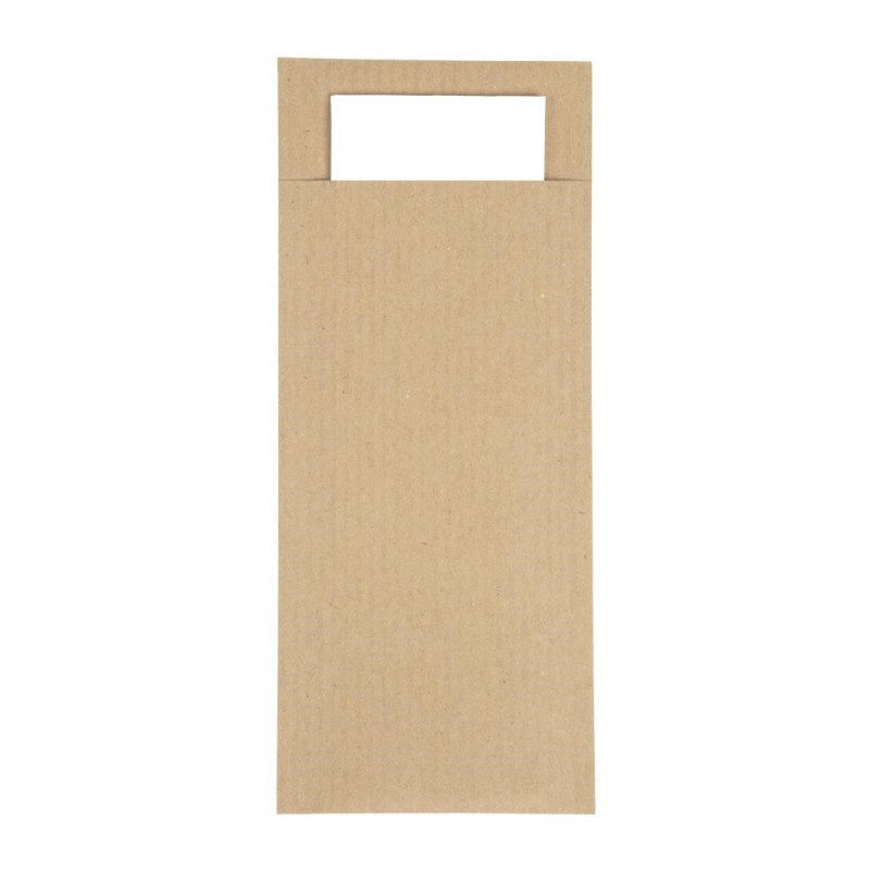 Pochettes à couverts kraft avec serviette blanche Europochette (lot de 500) CK235 Europochette Pochettes à couverts kraft avec serviette blanche Europochette (lot de 500) CK235 Europochette