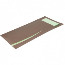 Pochettes à couverts marron avec serviette blanche Europochette (lot de 100) CK237 Europochette