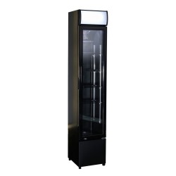 RÉFRIGÉRATEUR PORTE EN VERRE ÉTROIT NOIR 7455.1384 COMBISTEEL