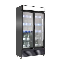 RÉFRIGÉRATEUR 2 PORTES EN VERRE BEZ-780 GD NOIR 7455.1394 COMBISTEEL