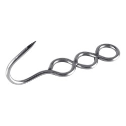 CROCHET EN ACIER INOX 304 POLI CROISE 3 TROUS 03109 L2G