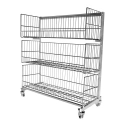 CHARIOT DE DEFOURNEMENT 3 NIVEAUX, INOX 304, SUR 4 06745 L2G