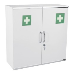 ARMOIRE A PHARMACIE MURALE EN ACIER PEINT BLANC 13509 L2G